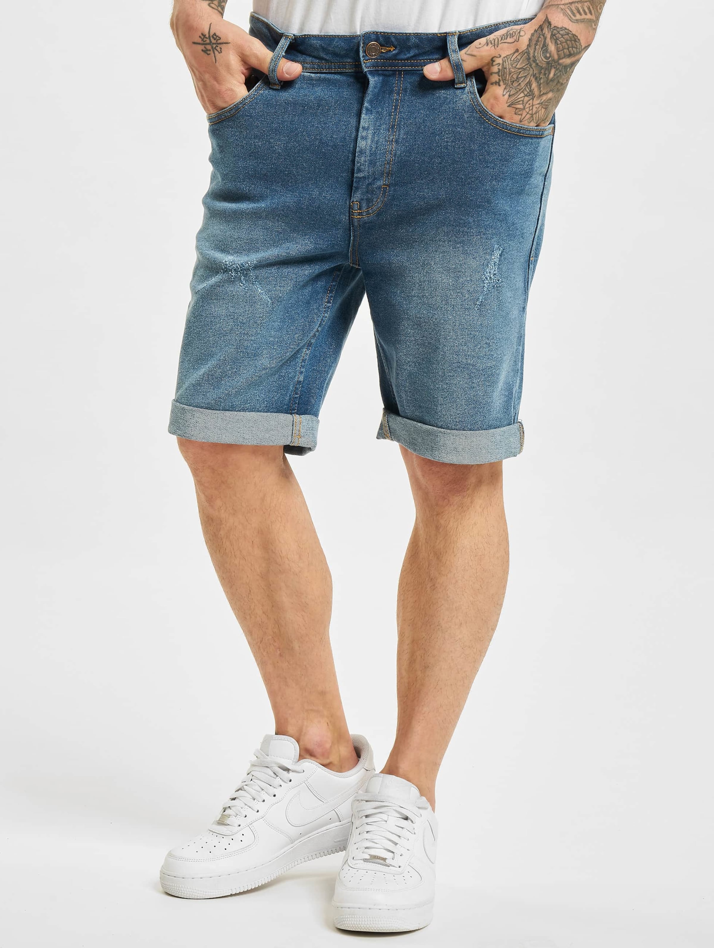 Denim Project Mr Orange Light Destroy Shorts-598110