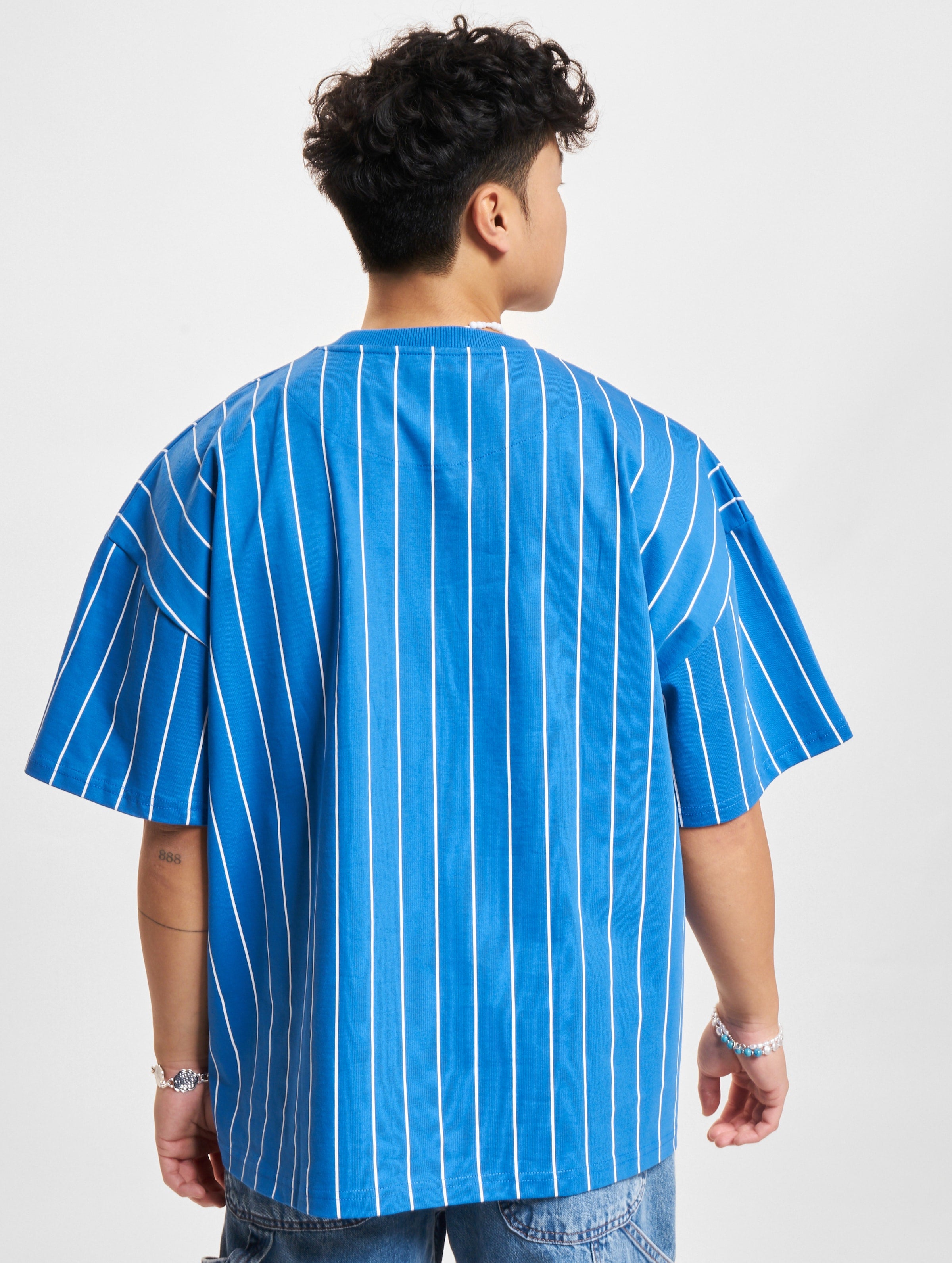 KM232-033-1 KK Small Signature Boxy Heavy Jersey Pinstripe Tee-574214
