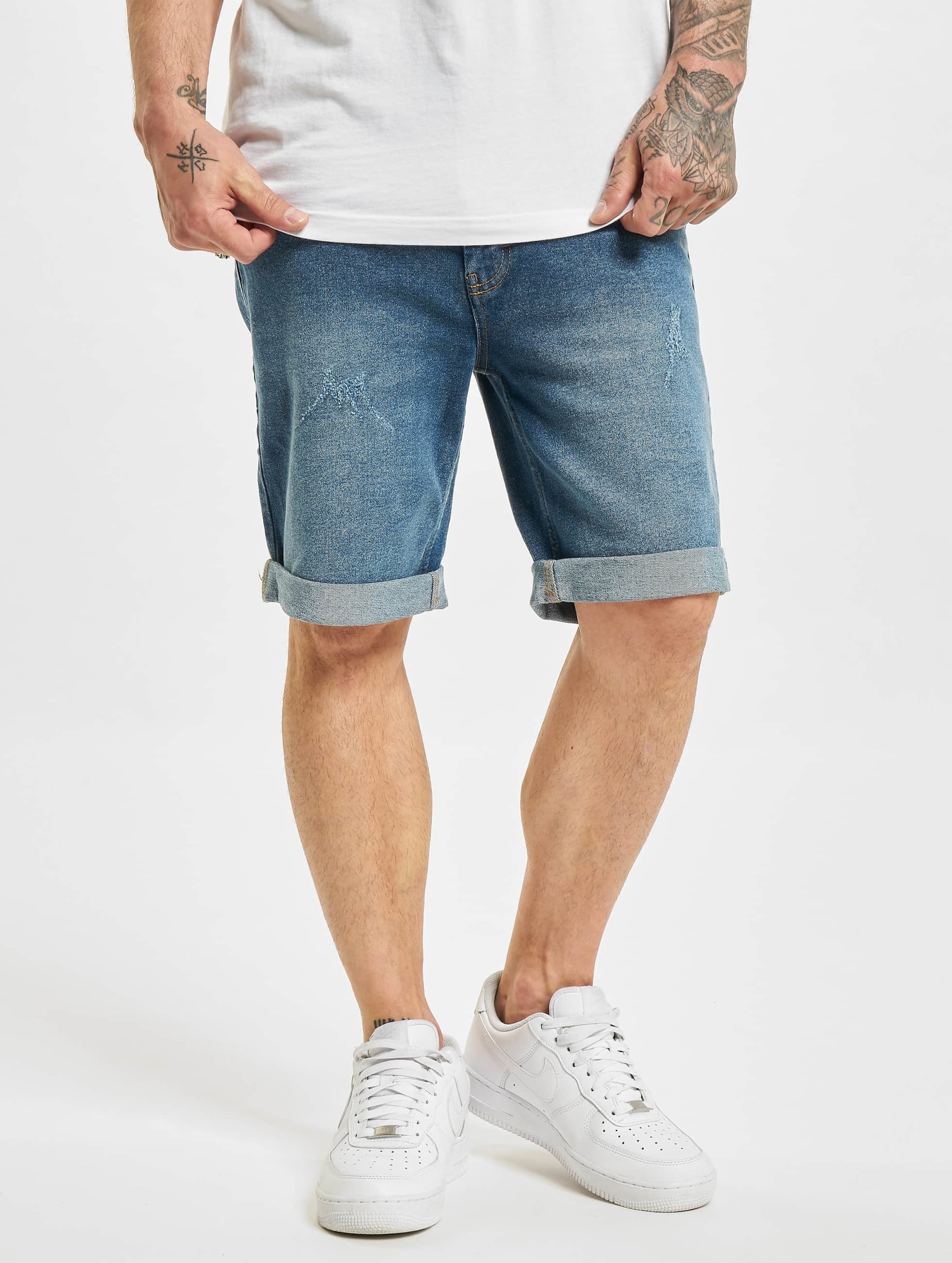 Denim Project Mr Orange Light Destroy Shorts-598108