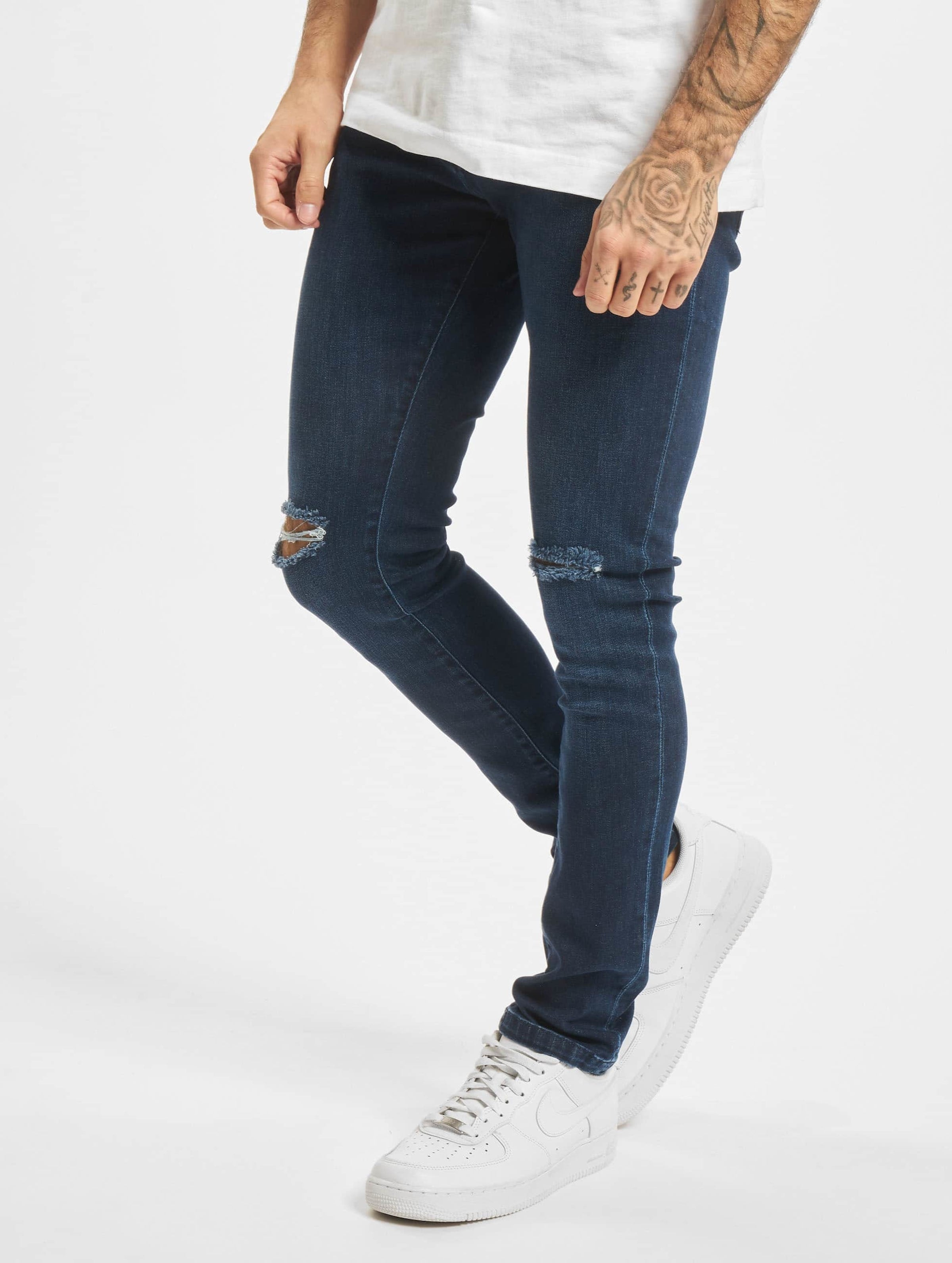 Slim Fit Knee Cut Denim Pants-51851