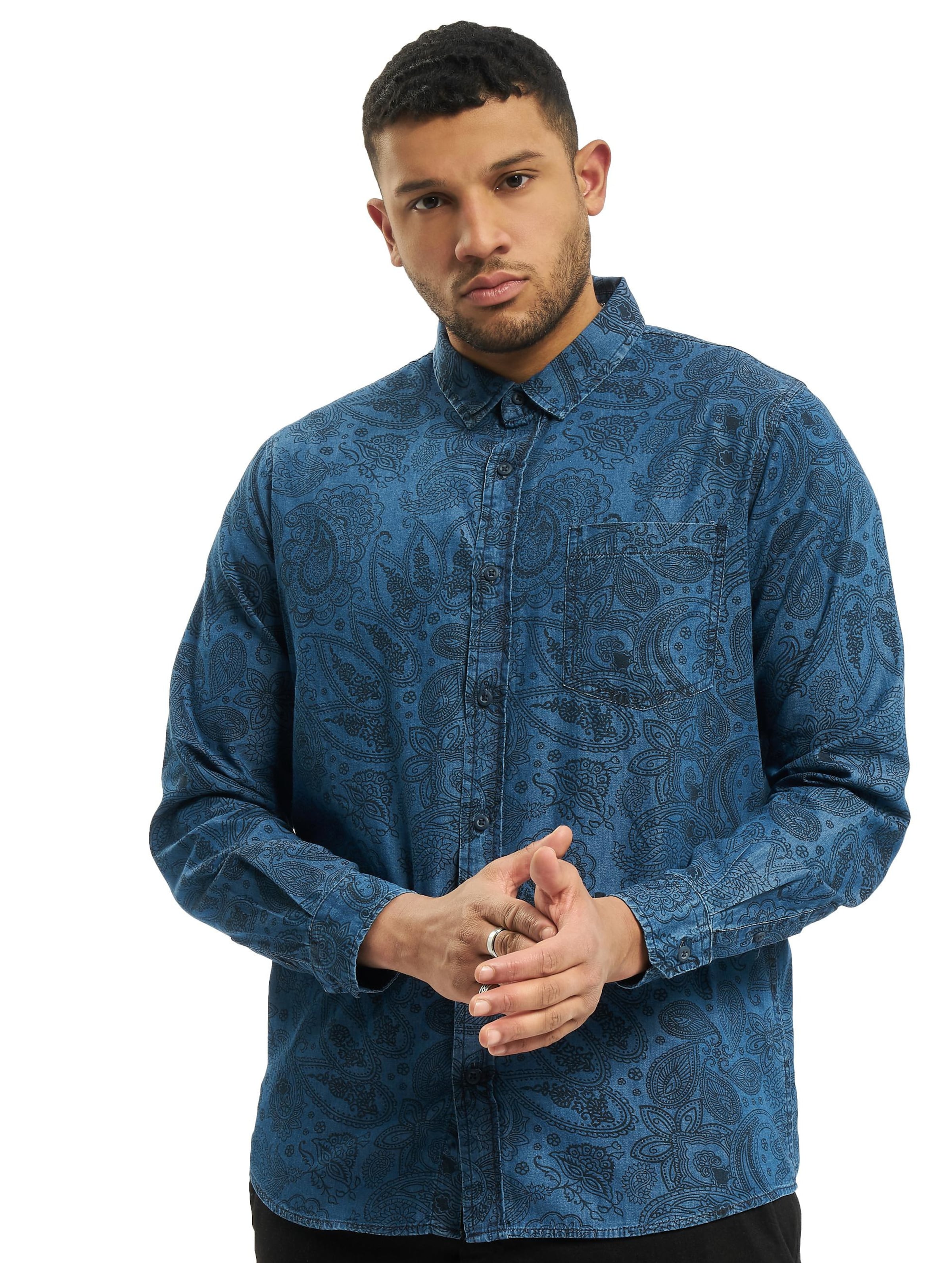 Printed Paisley Denim Shirt-324841
