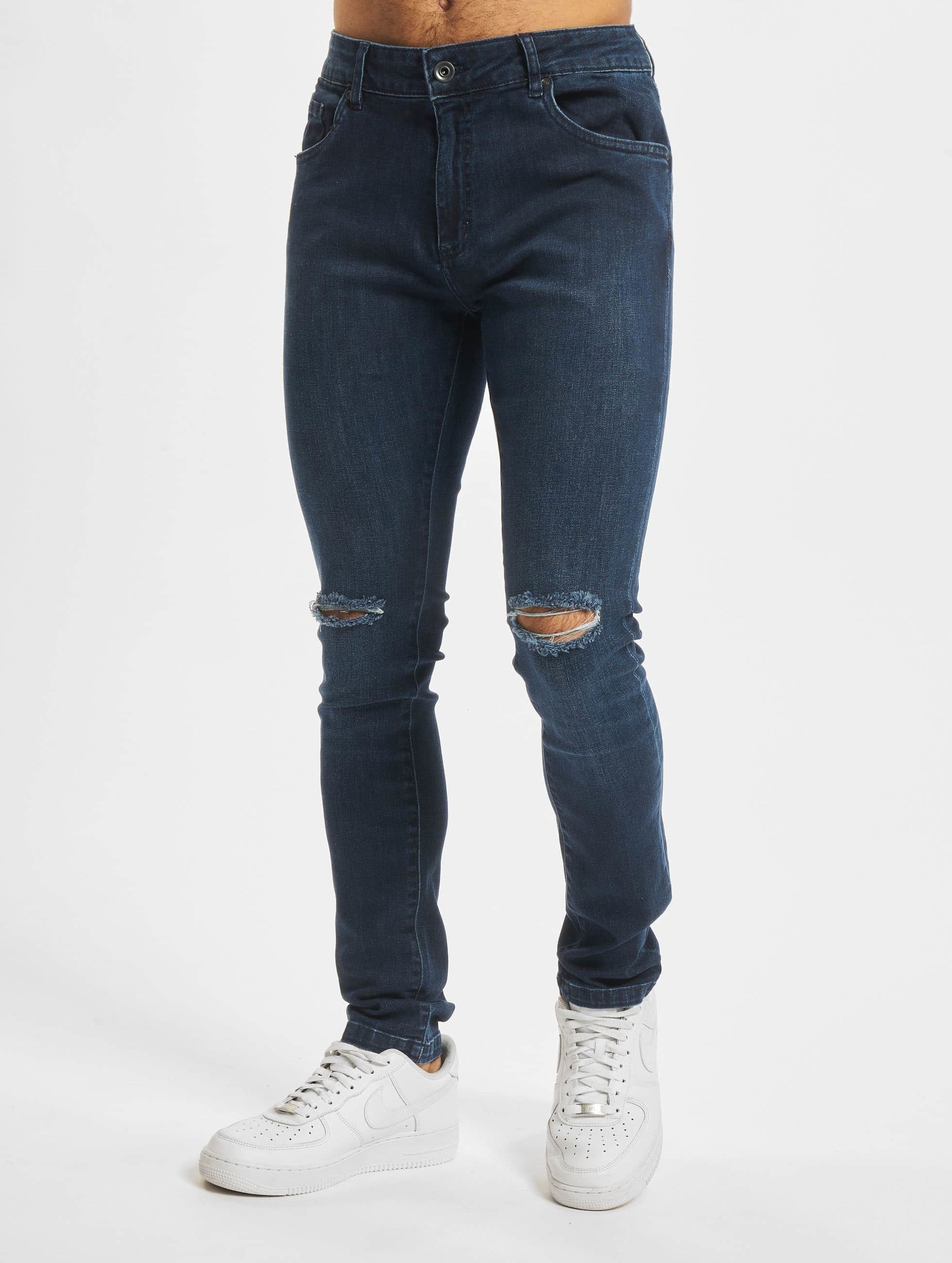 Slim Fit Knee Cut Denim Pants-51852